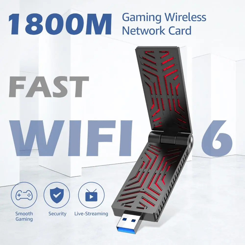Wavlink AX1800/AC1900 Двухдиапазонный USB 3,0 WiFi Адаптер 5 ГГц WiFi 6 (802.11ax) Беспроводная сетевая карта Антенна с высоким коэффициентом усиления USB Адаптер . ' - ' . 2