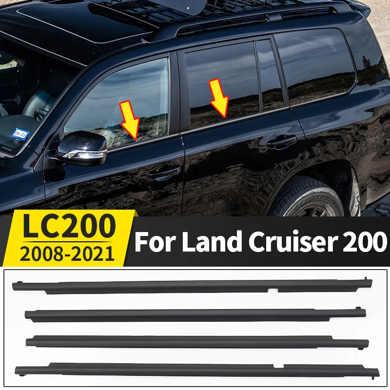 Для 2008-2021 2020 2019 2018 Toyota Land Cruiser 200 Наружная накладка на окно автомобиля LC200 FJ200 Внешние аксессуары Уплотнительная прокладка . ' - ' . 0
