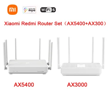 Xiaomi Redmi Router AX5400 AX3000 Комплект Гигабитных Wifi6 Сетчатых Усилителей сигнала Беспроводного маршрутизатора Антенны с высоким коэффициентом усиления Работают С MiHomeApp
