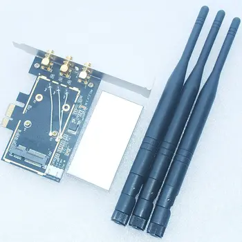 Антенна 6 дБ X3 Mini PCI-e для PCI-e 1x 16x U.FL (IPX) для адаптера RP-SMA для беспроводной Wifi-карты WWLAN Mini Card для настольного компьютера