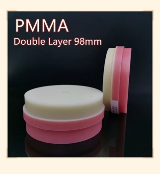 Двухслойный PMMA 98 мм, Vita 16 оттенков + розовая временная коронка, форма для крепления, 25-40 мм, приемлемый OEM