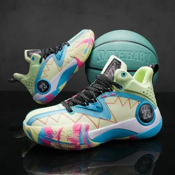 Кожаная брендовая Баскетбольная обувь Мужские детские Баскетбольные ботинки Хип-хоп Баскетбольные кроссовки Мужские тренировочные ботинки с корзиной Мужская обувь
