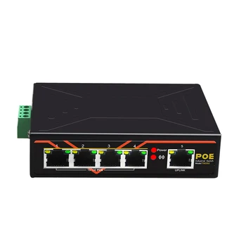 Коммутатор POE с 5 портами, 10/100 Мбит/с, промышленный коммутатор Fast Ethernet на DIN-рейке, сетевой коммутатор