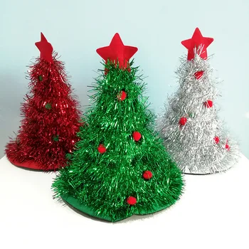 Набор Рождественских шляп, комплект из нескольких предметов со светодиодными разноцветными лампочками, шляпа для украшения Рождественской елки для взрослых и детей