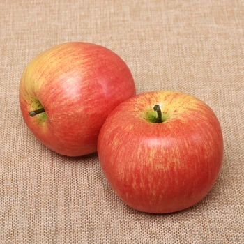 пластиковая поддельная искусственная модель красного яблока размером 4шт 8 см