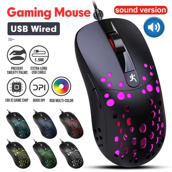 Проводная игровая мышь VT, мышь с RGB подсветкой, 8000 точек на дюйм, 6 кнопок, мышь для программирования, эргономичный дизайн, подходит для геймеров