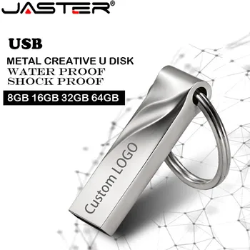 Флэш-накопители JASTER USB 16gb mini usb flash металлическая ручка с логотипом sleutel schijf флешка-накопитель geheugenkaart 128 ГБ 64 ГБ 4 ГБ