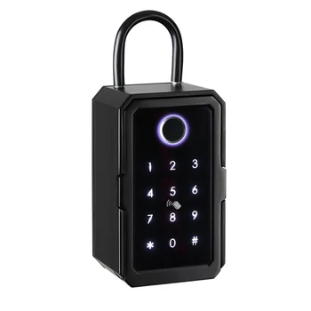 Шкаф для ключей с кодом, Сейф для ключей на открытом воздухе/В помещении, Сейф для ключей с отпечатками пальцев для дома/Гаража/Офиса (Bluetooth)